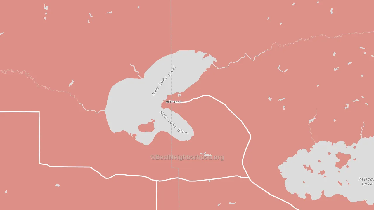 Nett Lake, MN block-group political-lean map