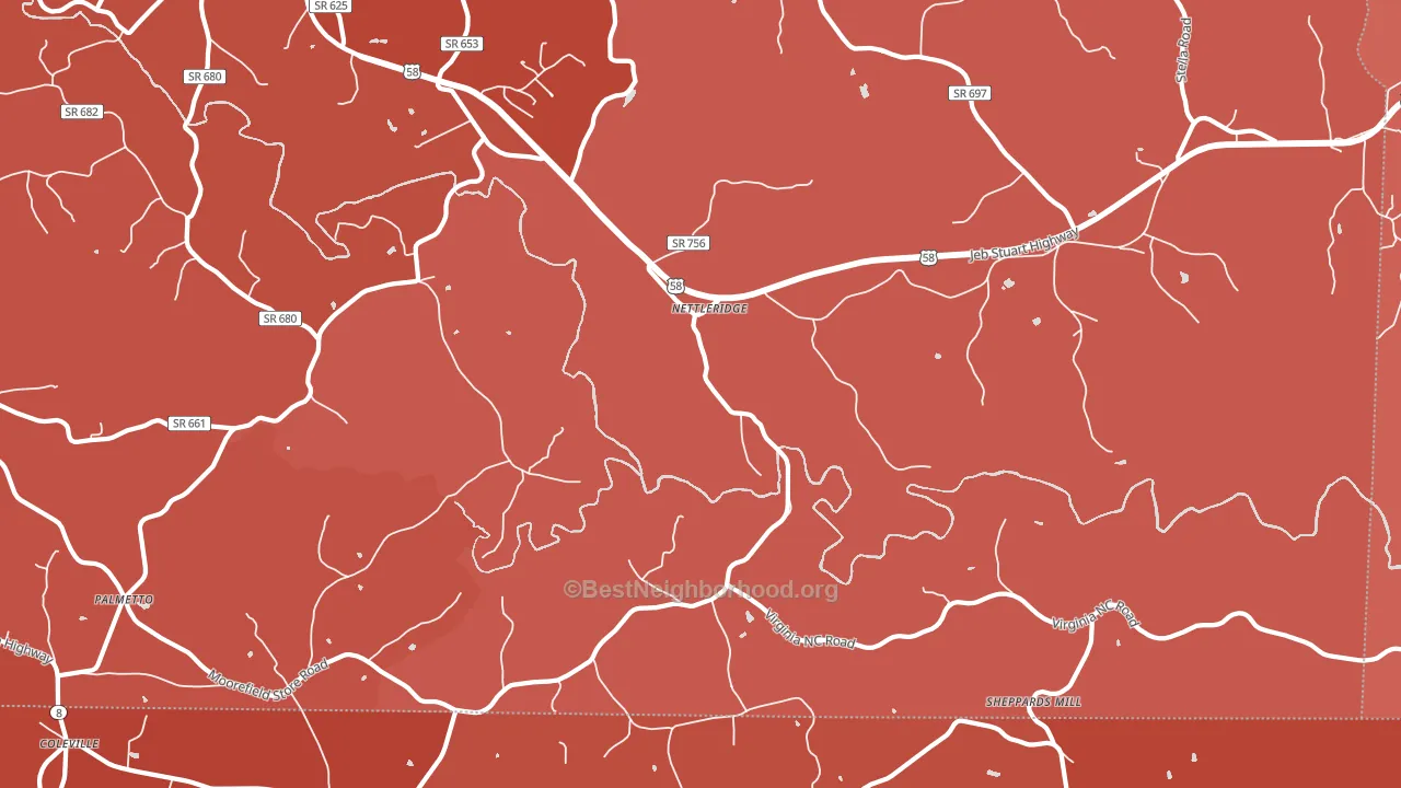 Nettleridge, VA block-group political-lean map