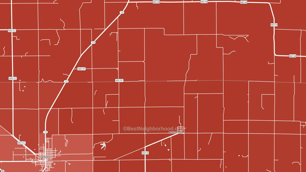Nettleton, MO block-group political-lean map