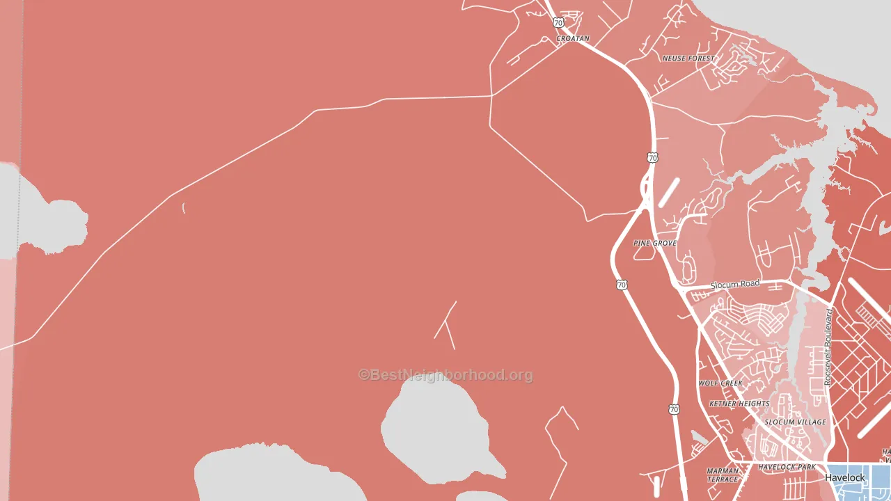 Neuse Forest, NC block-group political-lean map