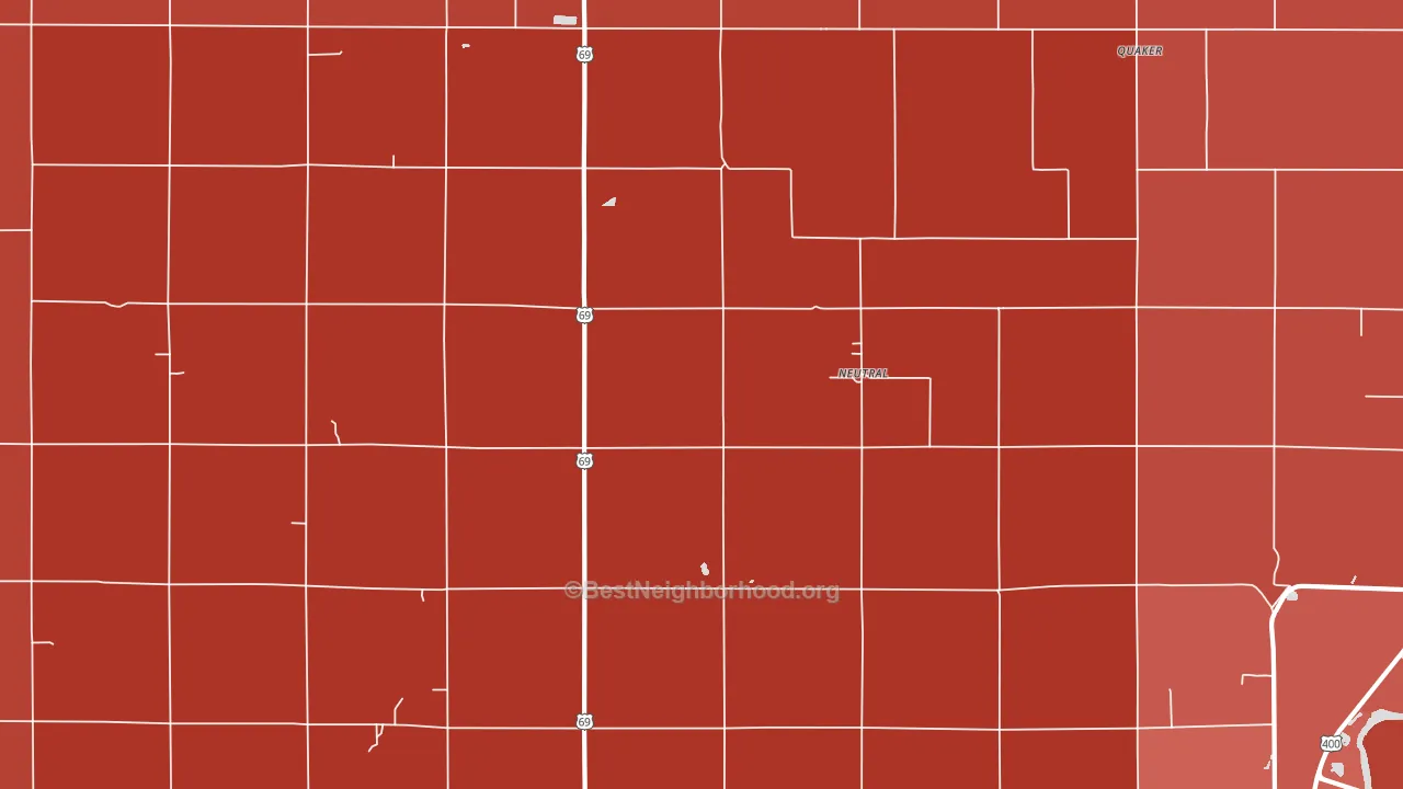 Neutral, KS block-group political-lean map