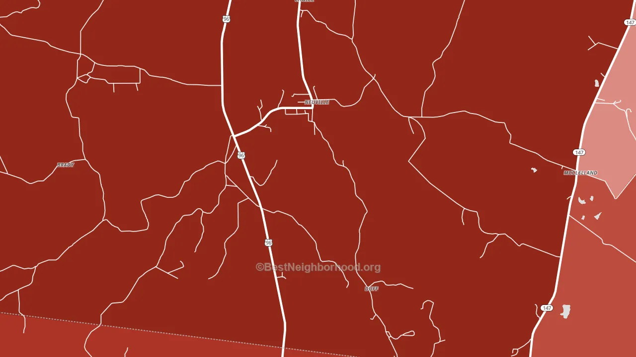 Neuville, TX block-group political-lean map