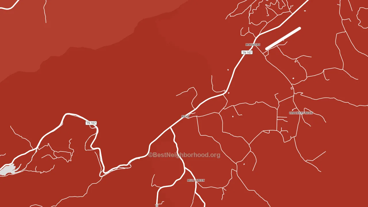 Neva, TN block-group political-lean map