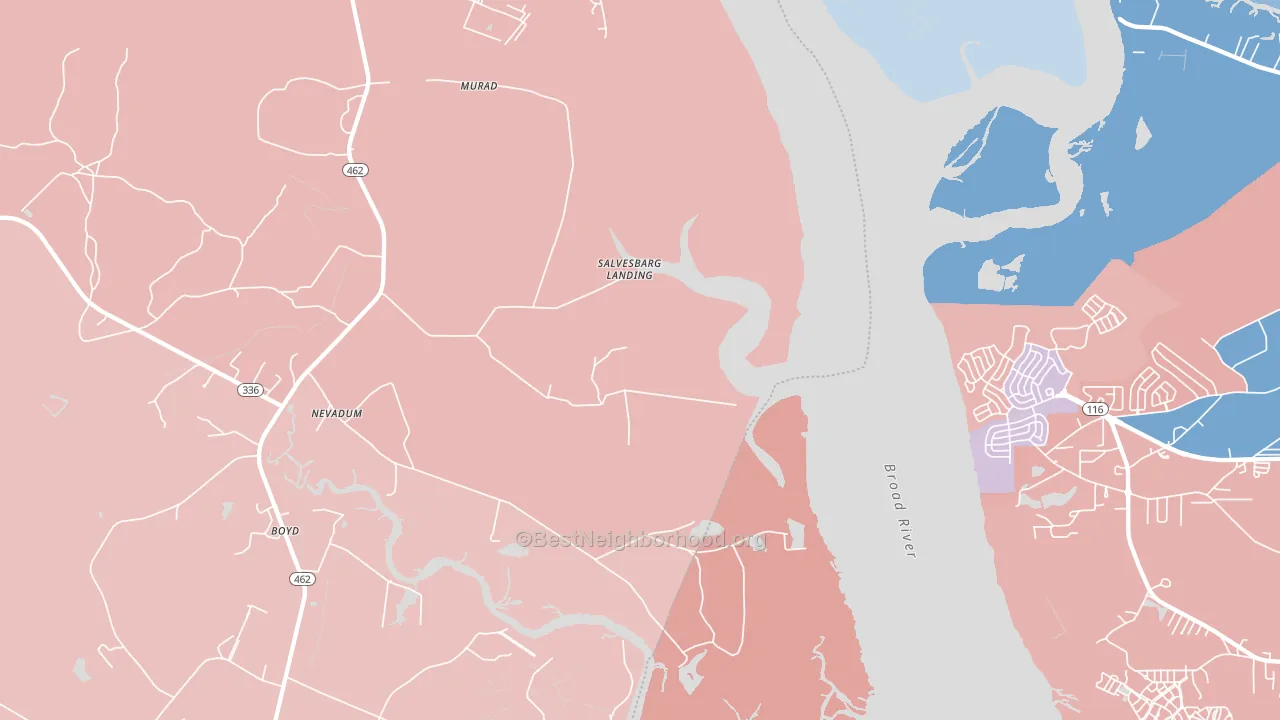 Nevadun, SC block-group political-lean map