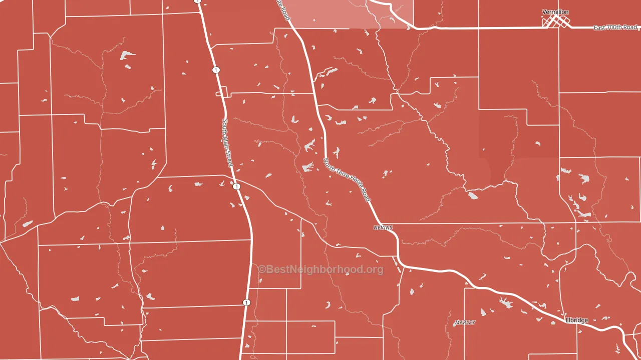 Nevins, IL block-group political-lean map