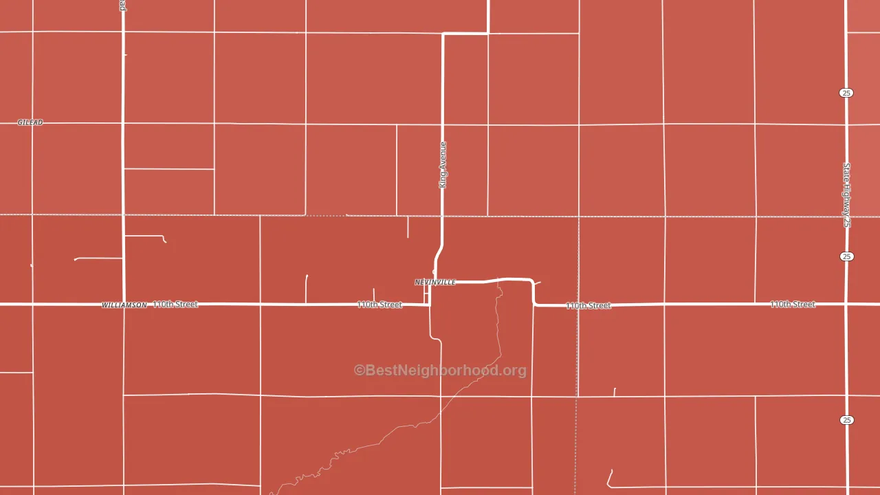 Nevinville, IA block-group political-lean map