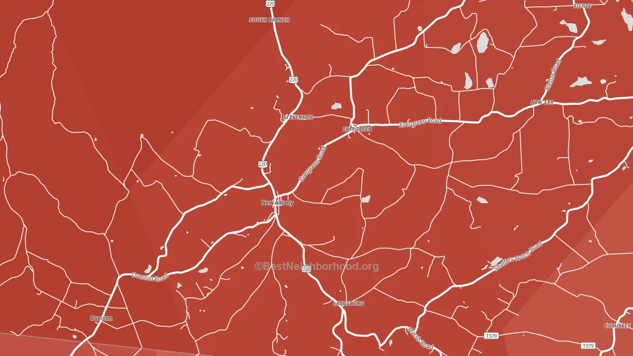 New Albany, PA block-group political-lean map