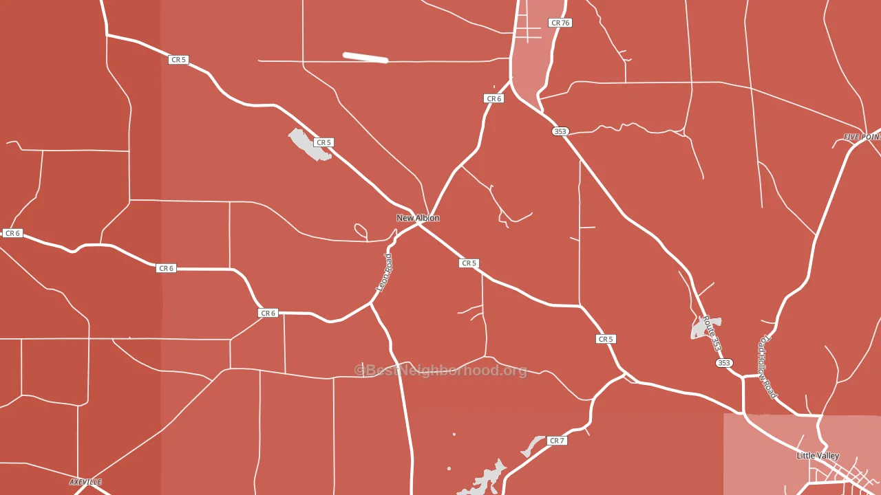 New Albion, NY block-group political-lean map