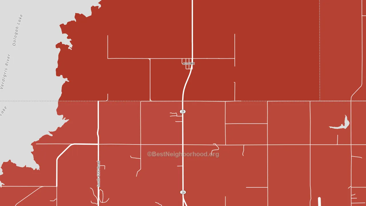 New Alluwe, OK block-group political-lean map
