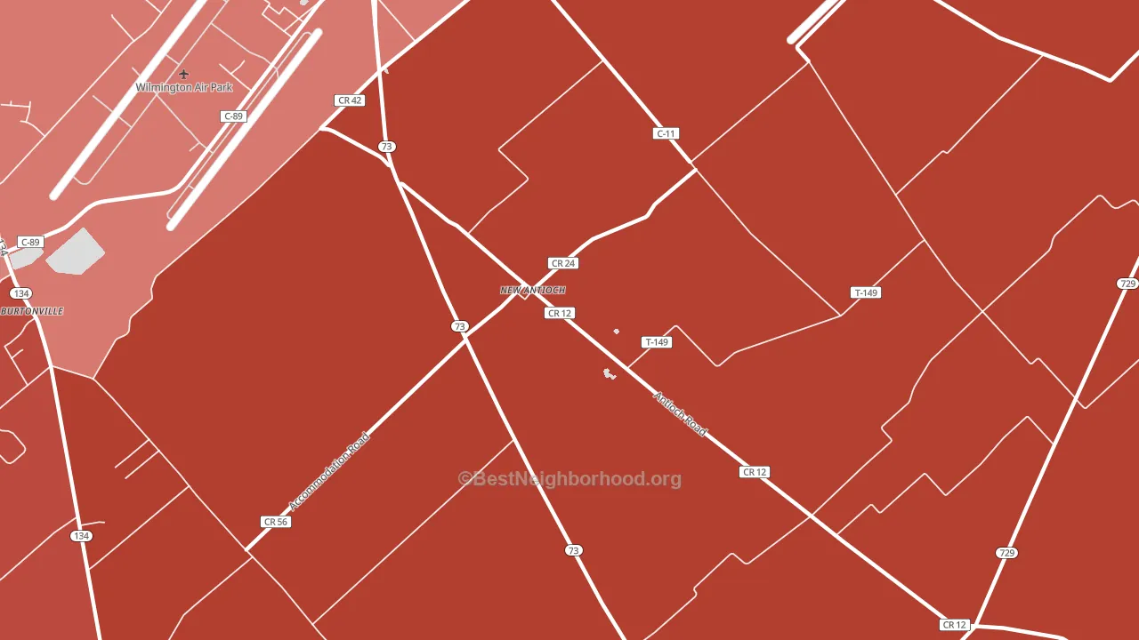 New Antioch, OH block-group political-lean map