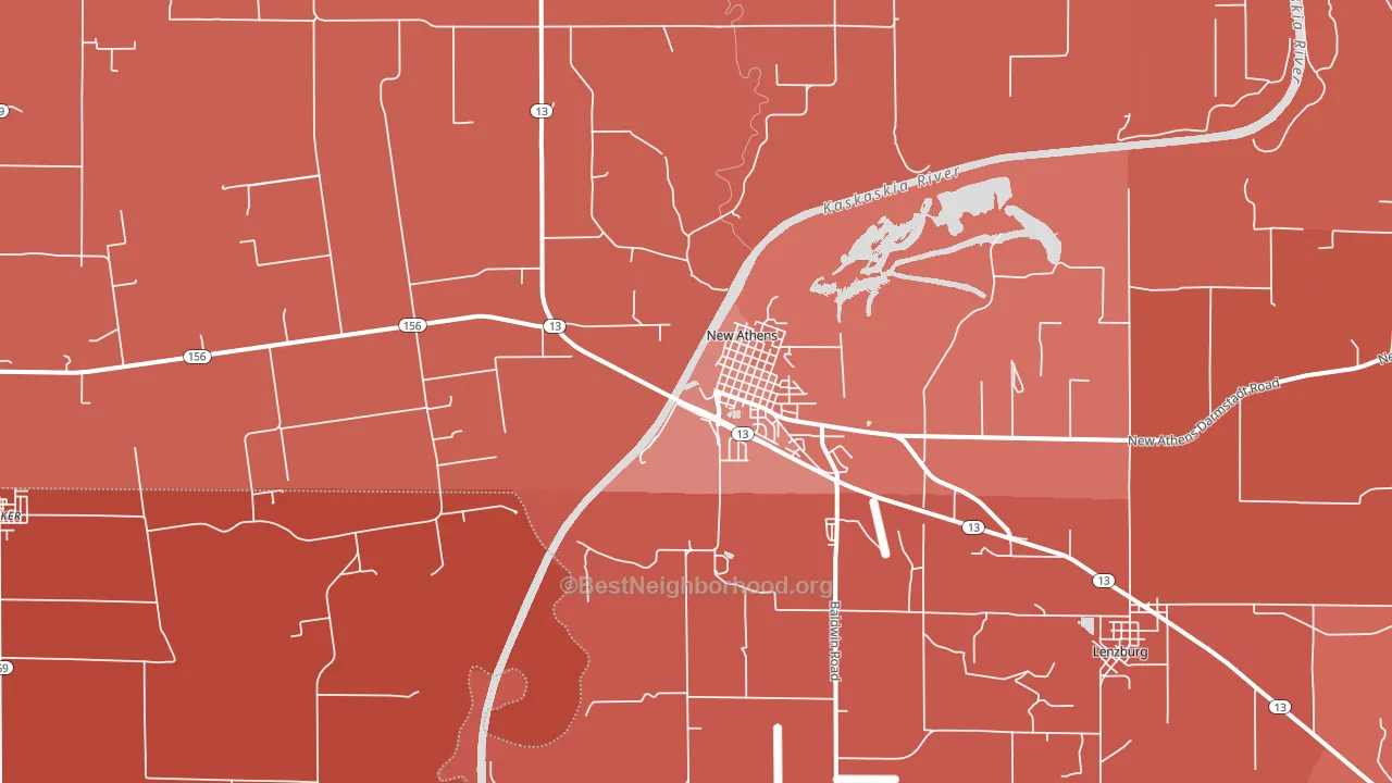 New Athens, IL block-group political-lean map