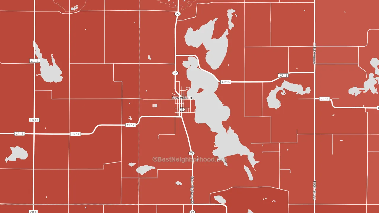 New Auburn, MN block-group political-lean map