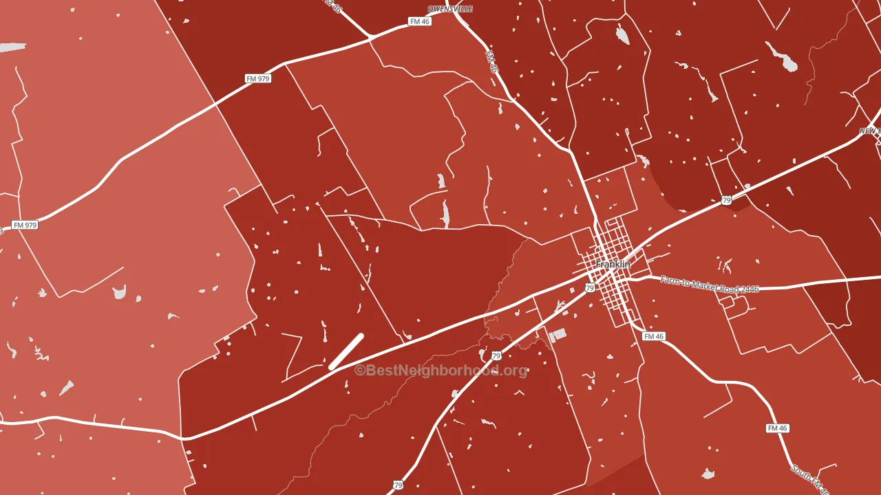 New Baden, TX block-group political-lean map