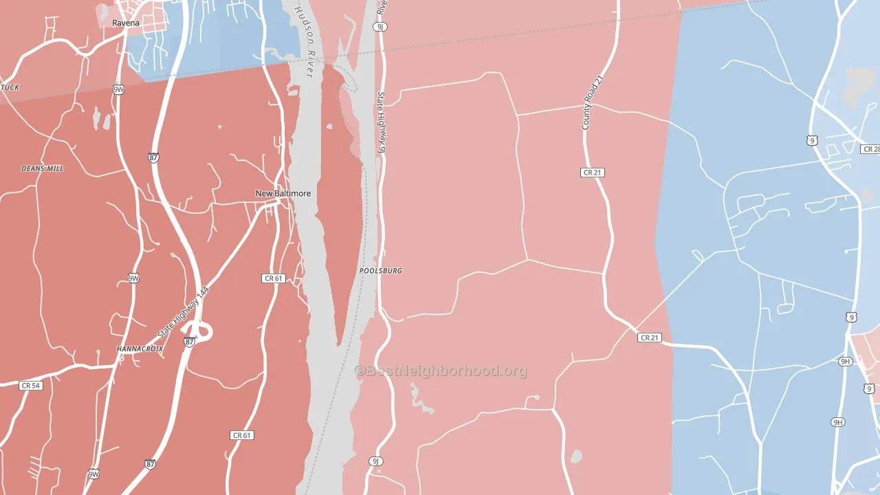 New Baltimore, NY block-group political-lean map