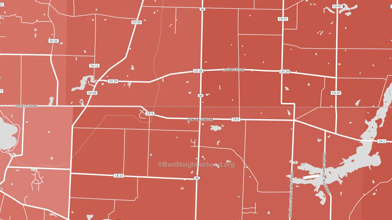 New Baltimore, OH block-group political-lean map