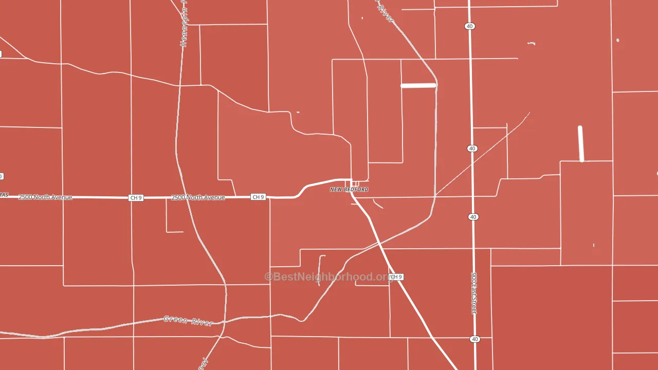 New Bedford, IL block-group political-lean map