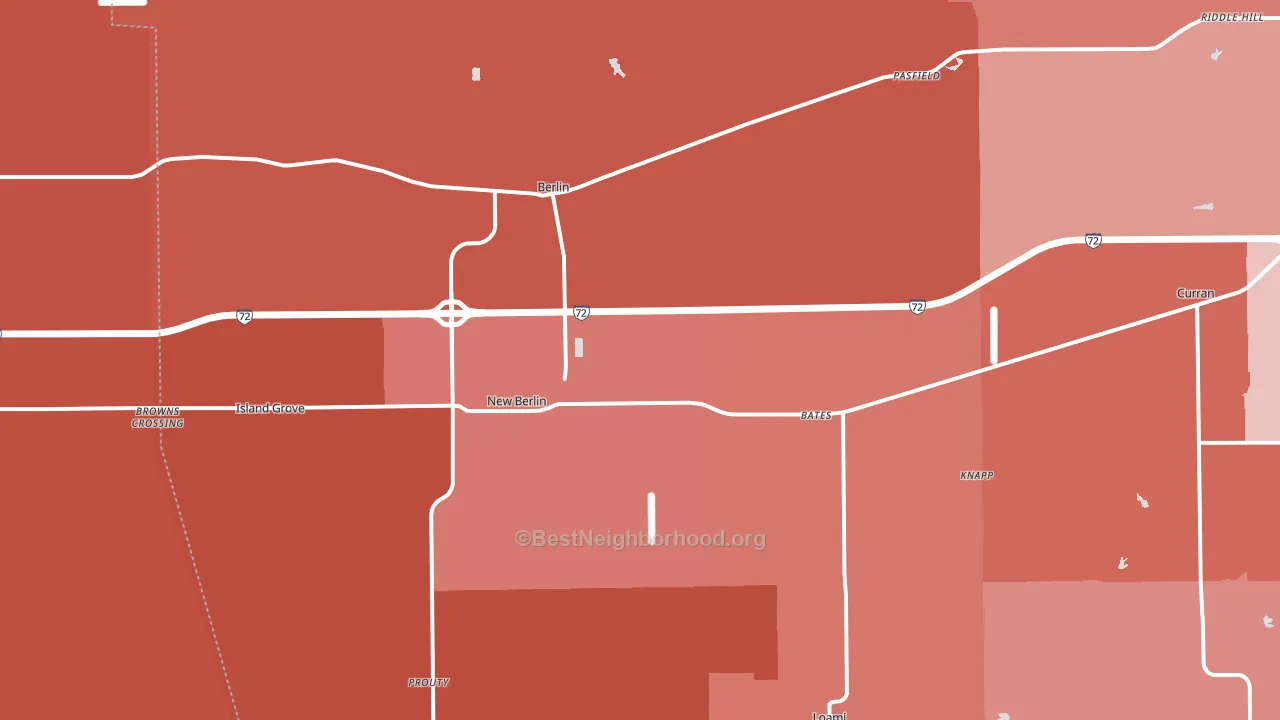 New Berlin, IL block-group political-lean map