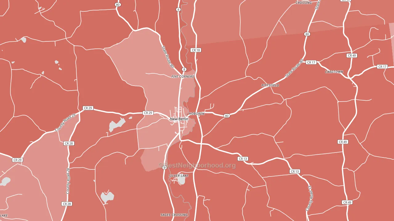 New Berlin, NY block-group political-lean map