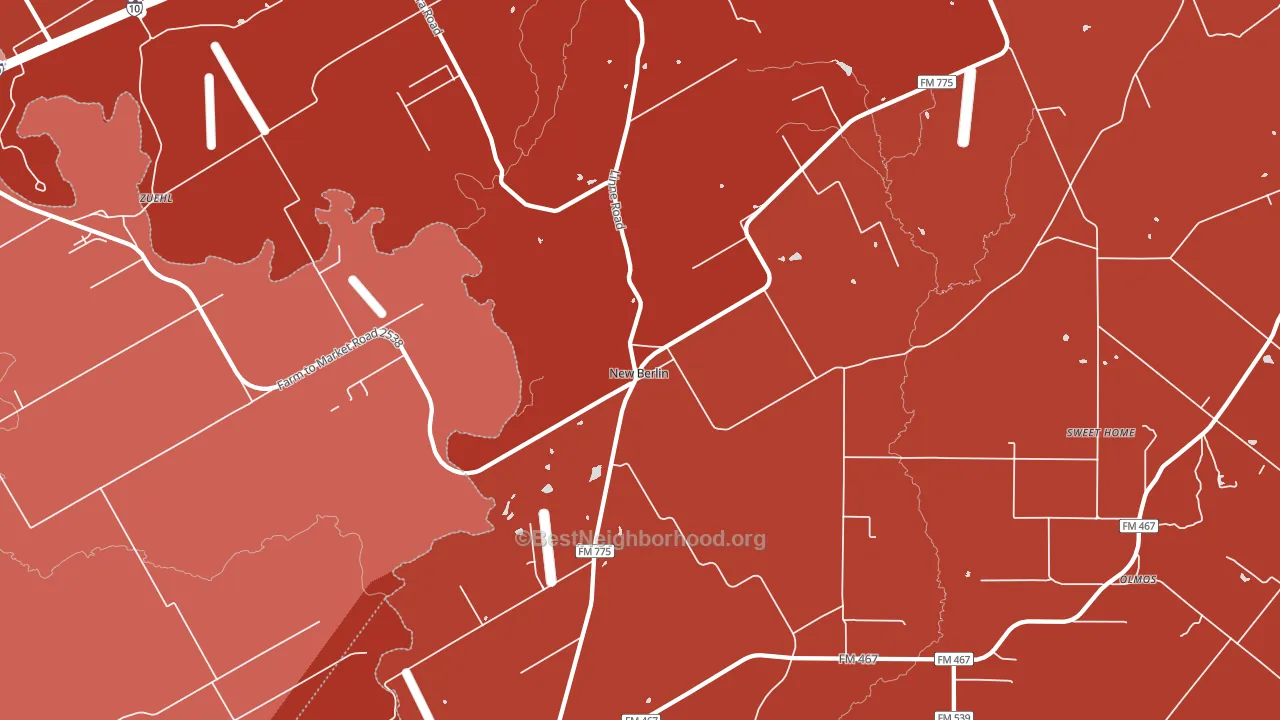 New Berlin, TX block-group political-lean map
