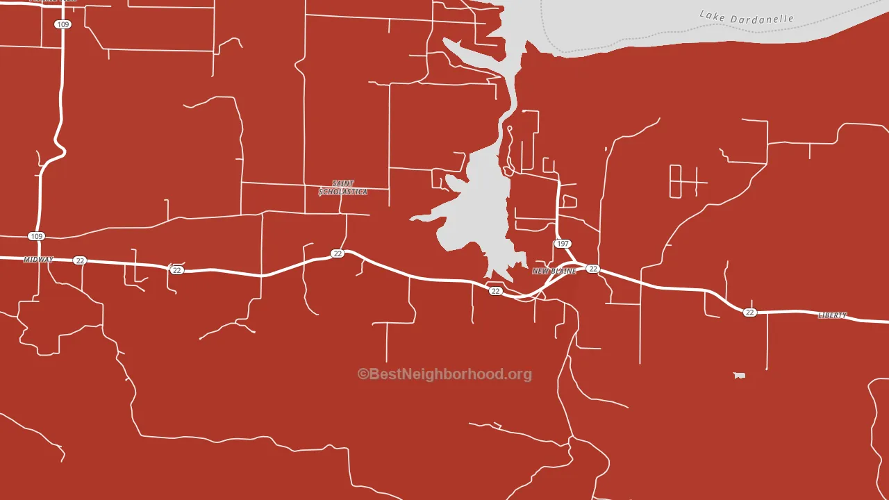 New Blaine, AR block-group political-lean map