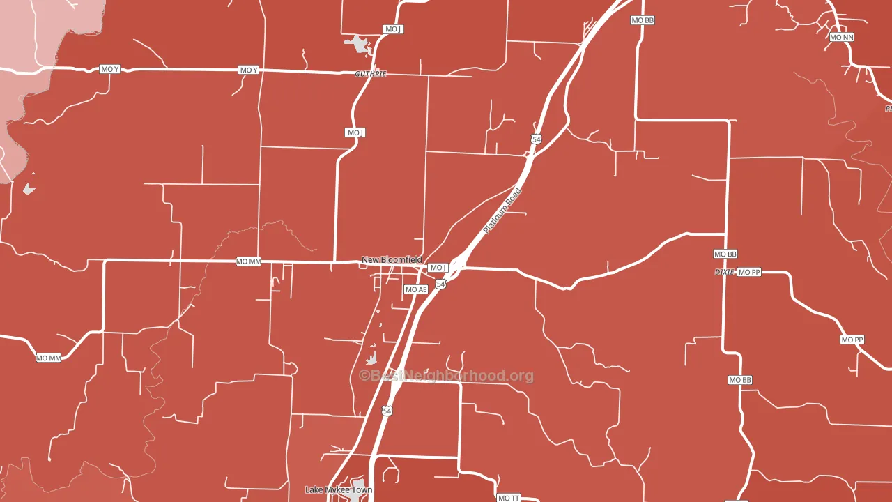 New Bloomfield, MO block-group political-lean map