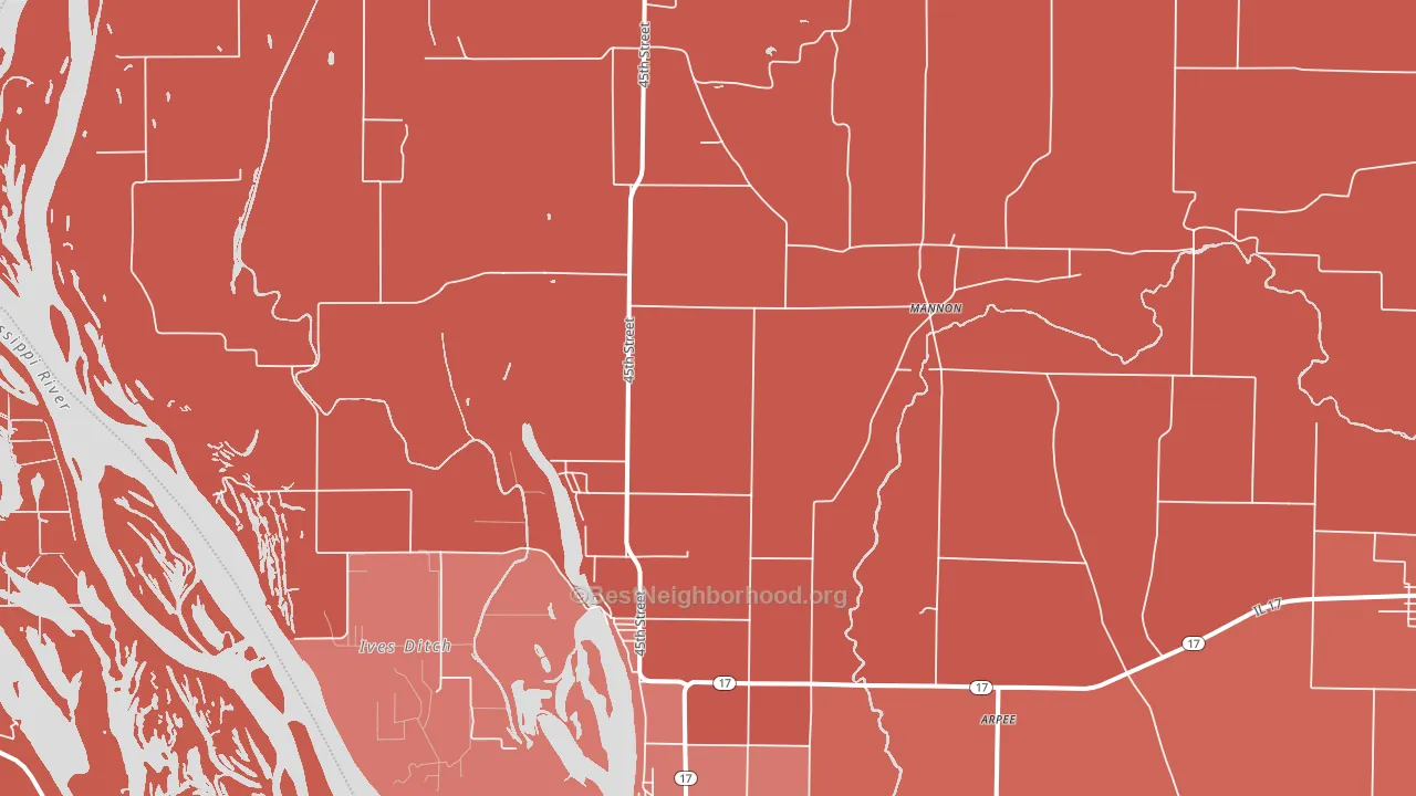 New Boston, IL block-group political-lean map