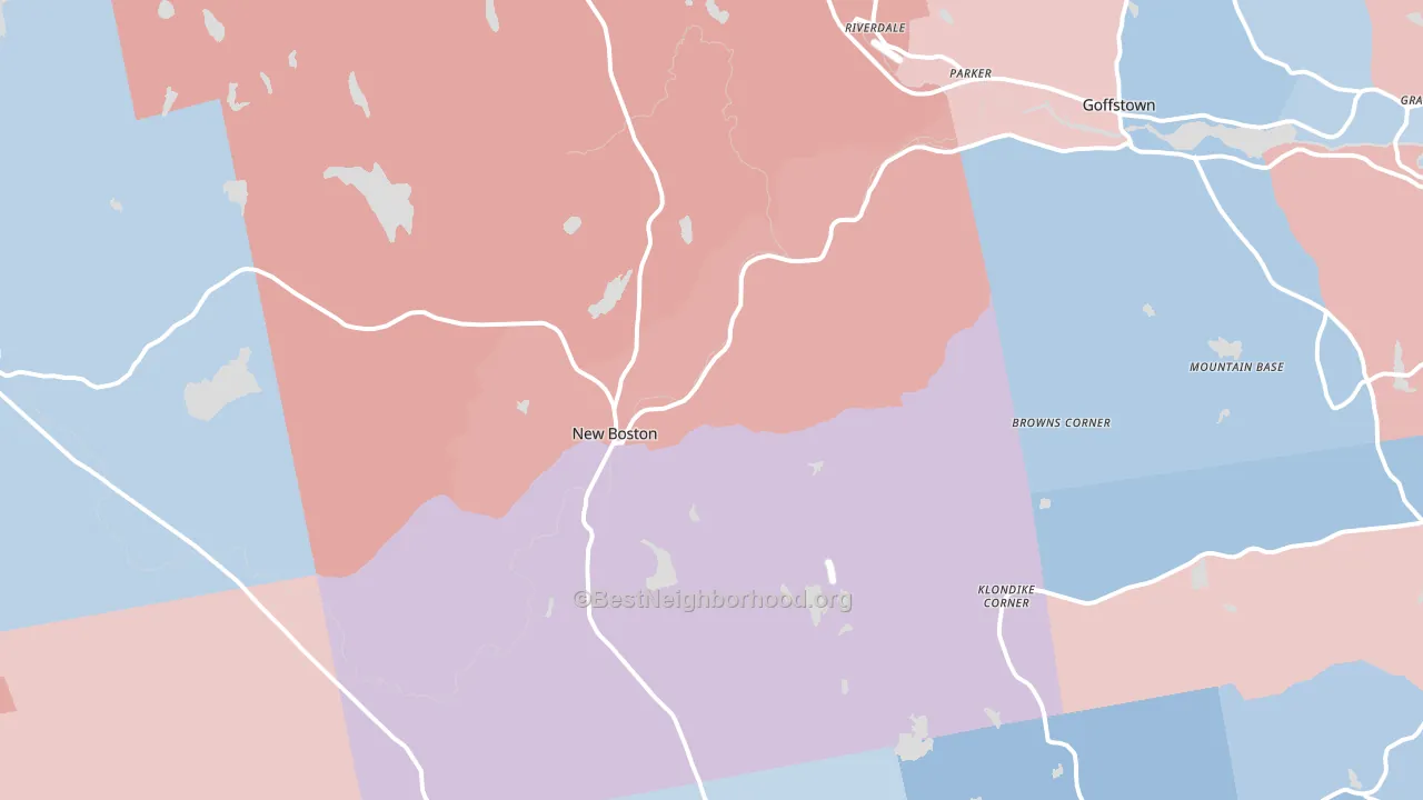 New Boston, NH block-group political-lean map