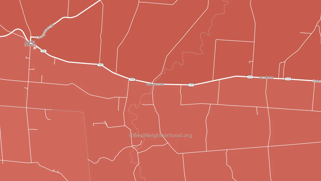 New Boston, NY block-group political-lean map