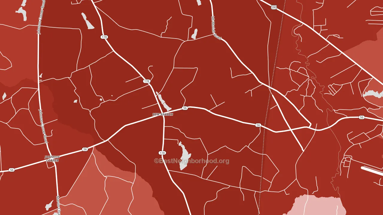 New Branch, GA block-group political-lean map