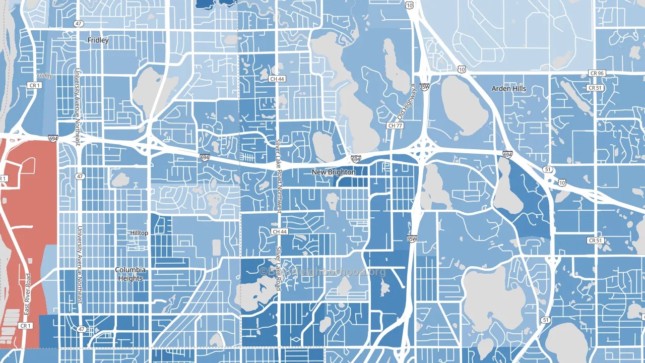 New Brighton, MN block-group political-lean map