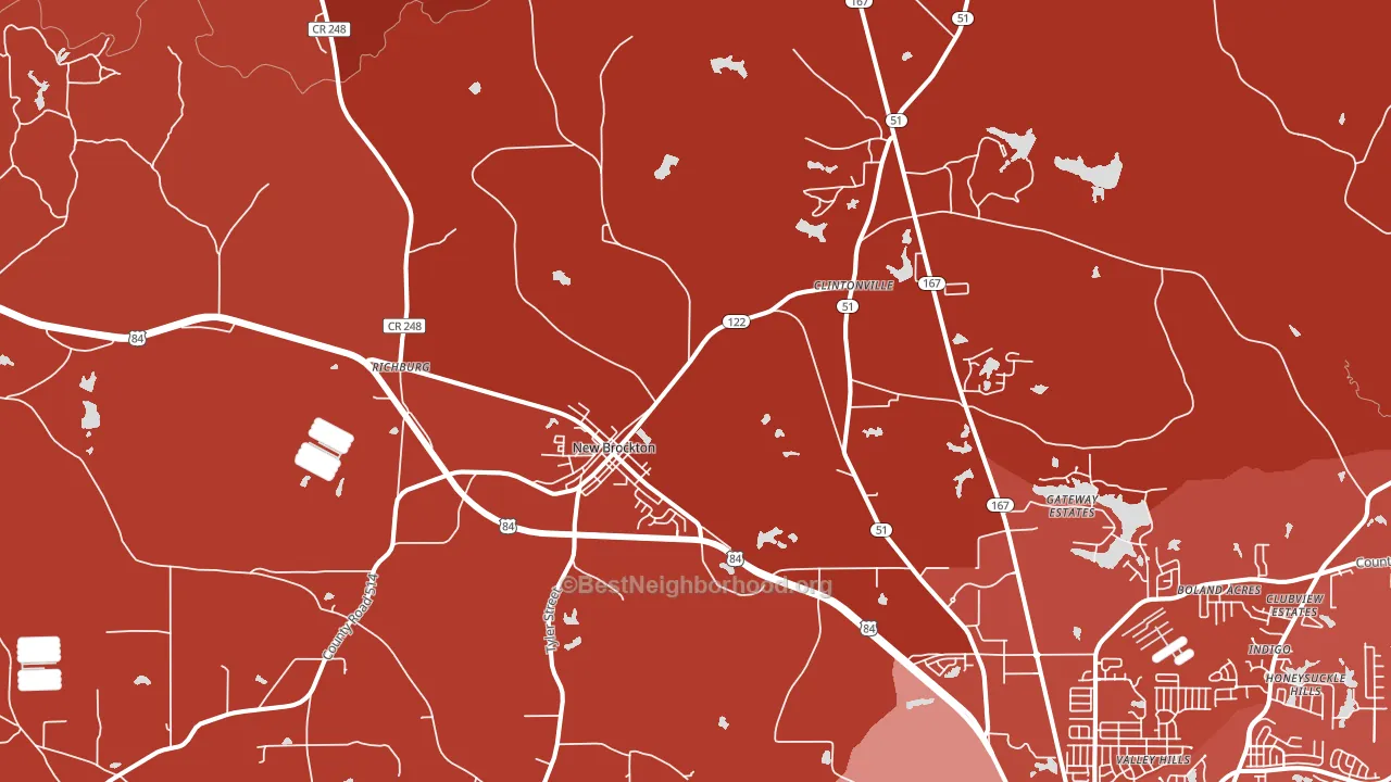 New Brockton, AL block-group political-lean map