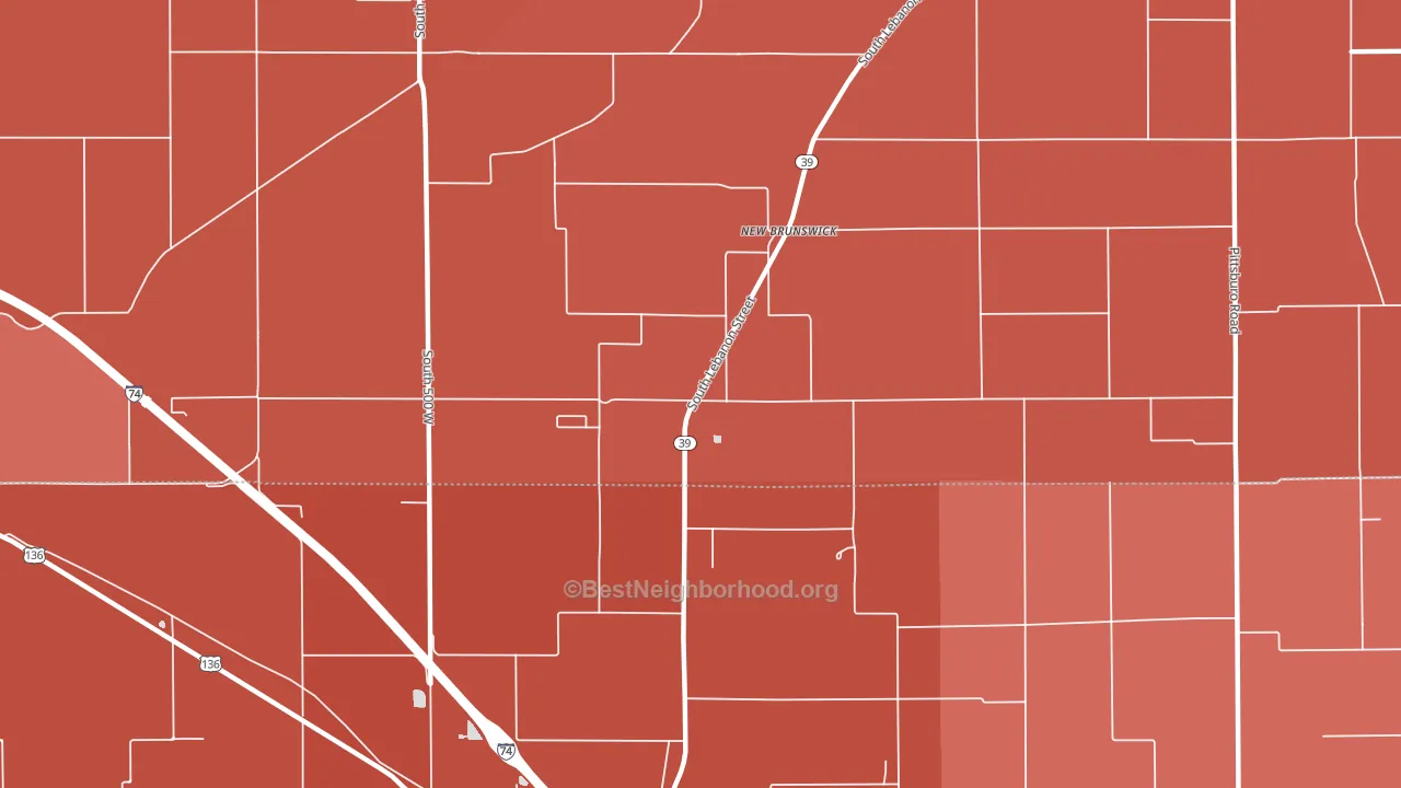 New Brunswick, IN block-group political-lean map