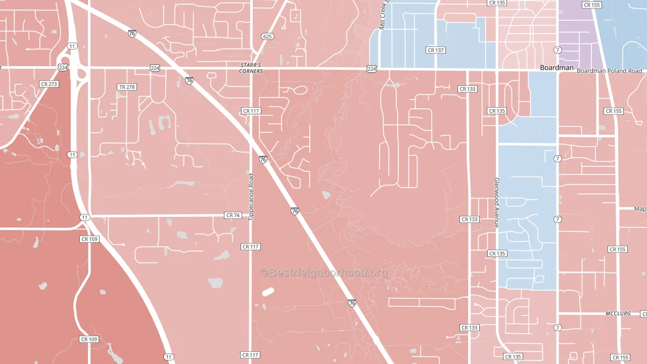 New Buffalo, OH block-group political-lean map