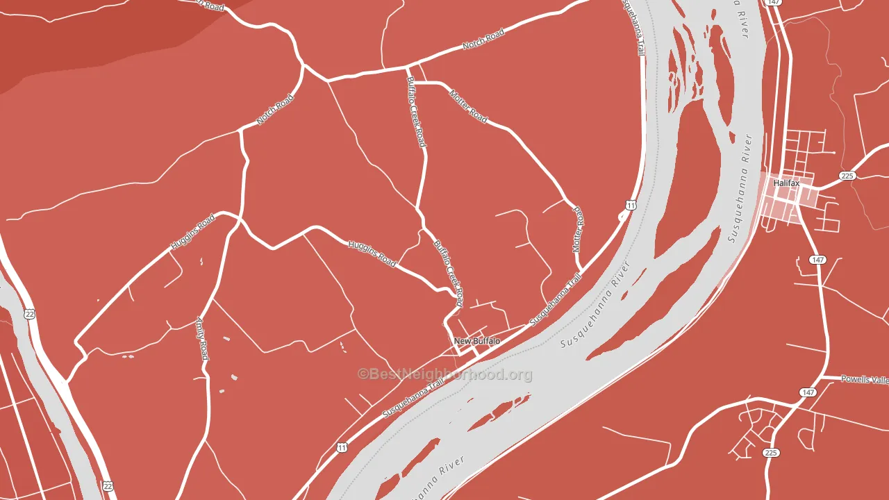 New Buffalo, PA block-group political-lean map