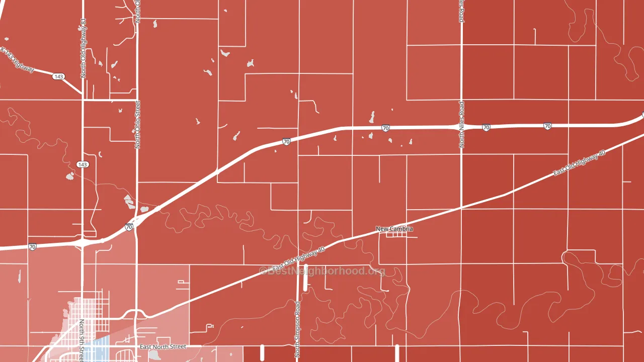 New Cambria, KS block-group political-lean map