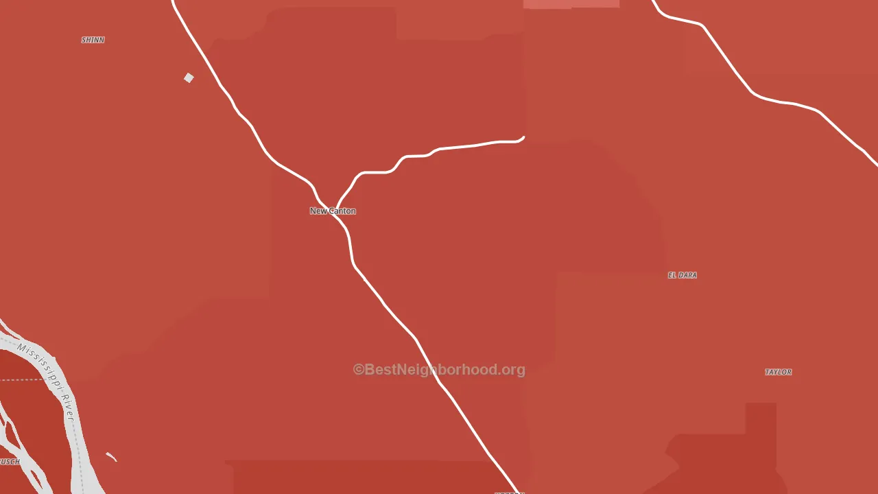 New Canton, IL block-group political-lean map