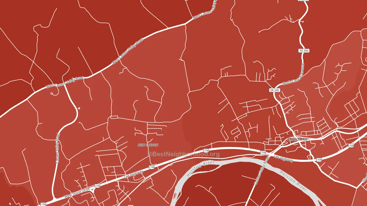 New Canton, TN block-group political-lean map