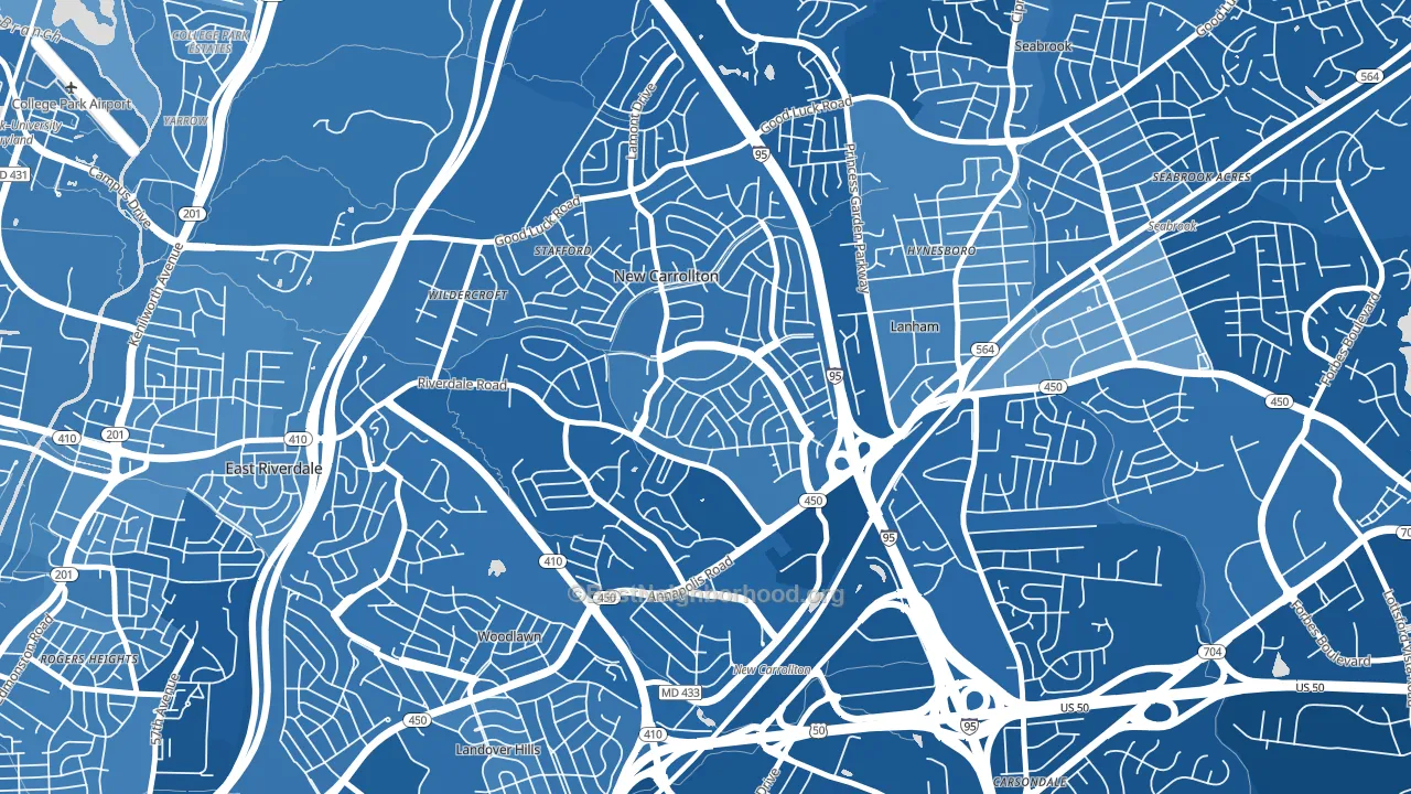 New Carrollton, MD block-group political-lean map