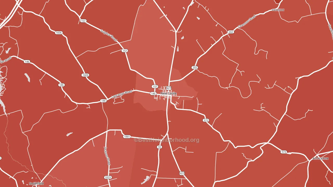 New Castle, KY block-group political-lean map