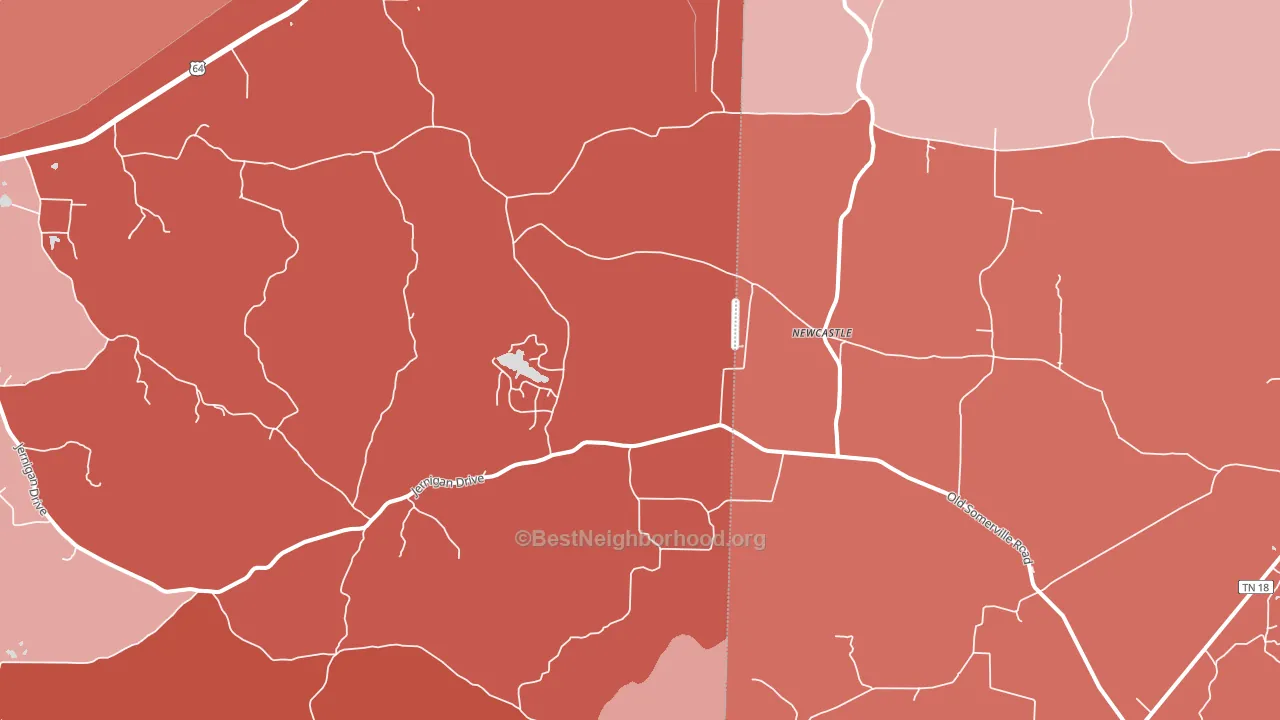 New Castle, TN block-group political-lean map
