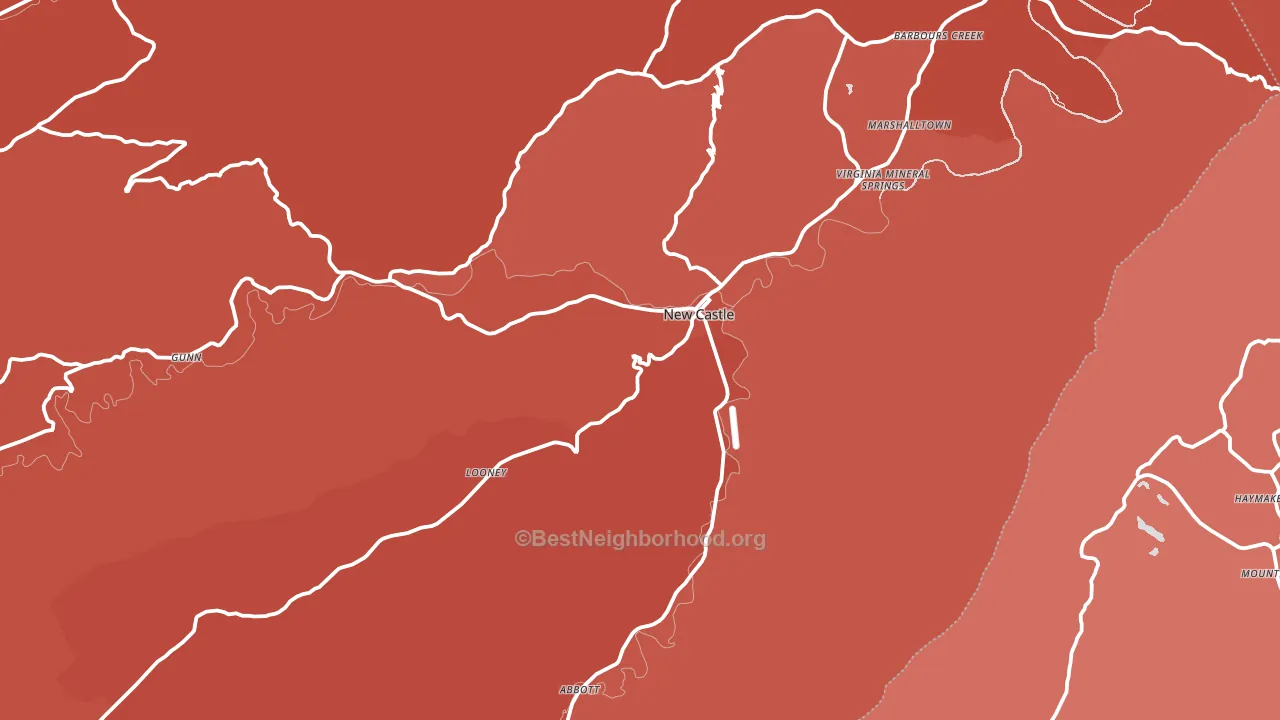 New Castle, VA block-group political-lean map