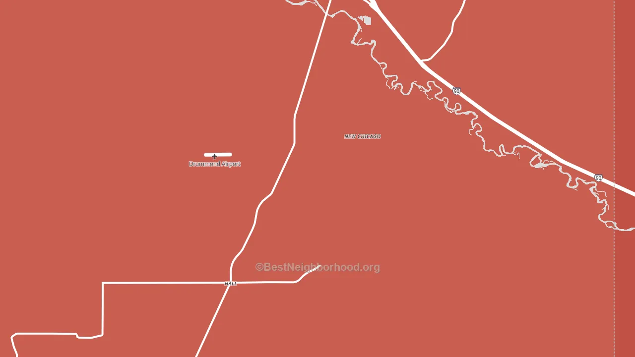 New Chicago, MT block-group political-lean map