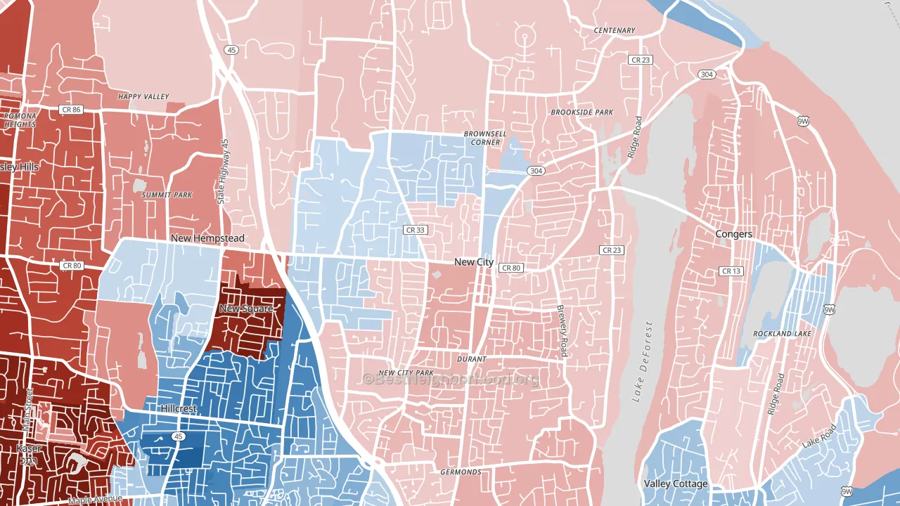 New City, NY block-group political-lean map