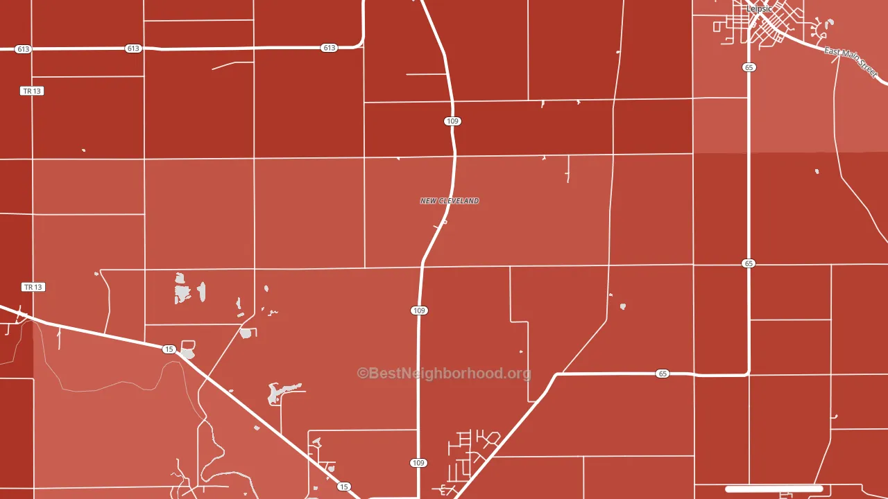 New Cleveland, OH block-group political-lean map