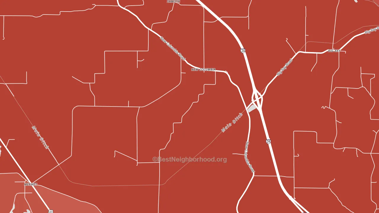 New Columbia, IL block-group political-lean map