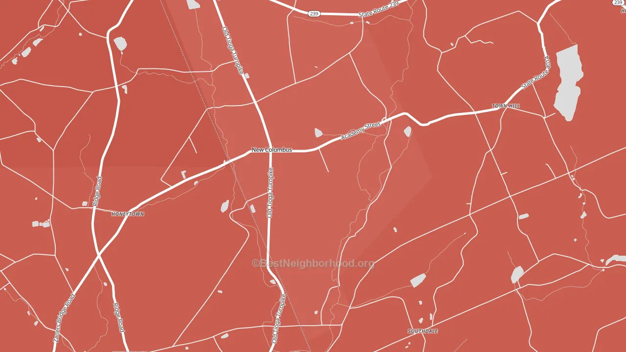 New Columbus, PA block-group political-lean map