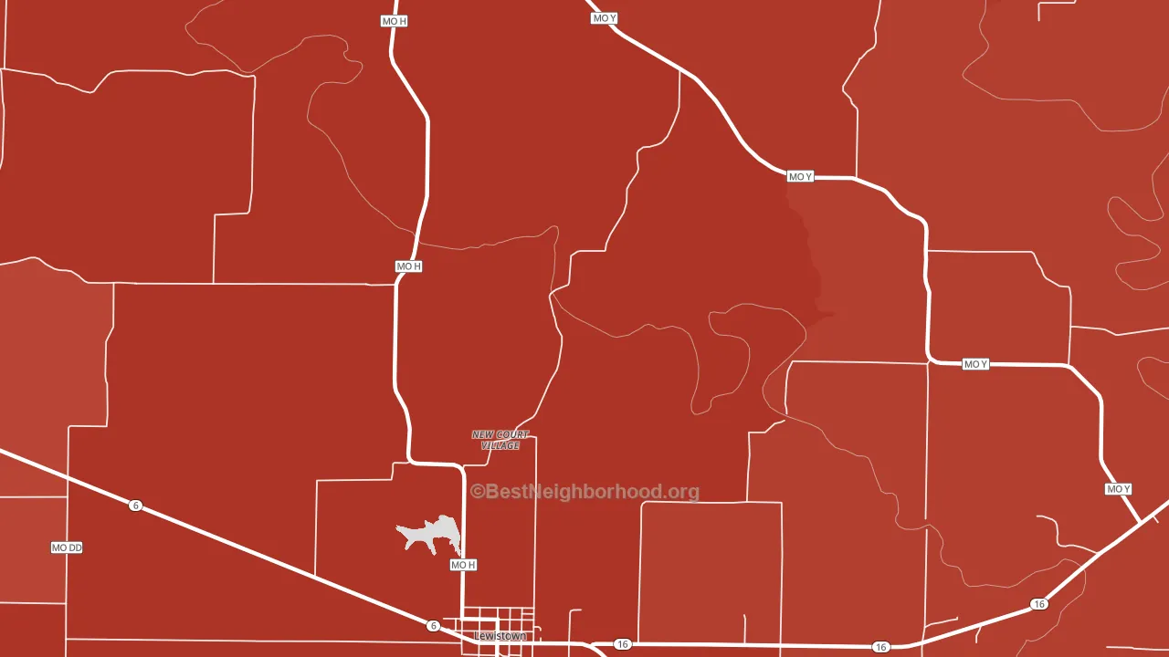 New Court Village, MO block-group political-lean map
