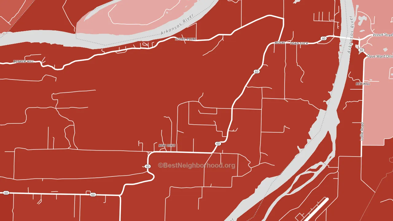 New Dixie, AR block-group political-lean map