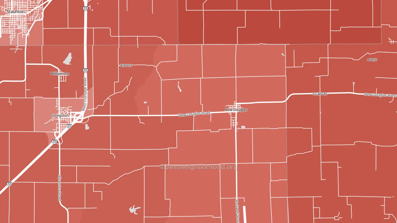 New Douglas, IL block-group political-lean map