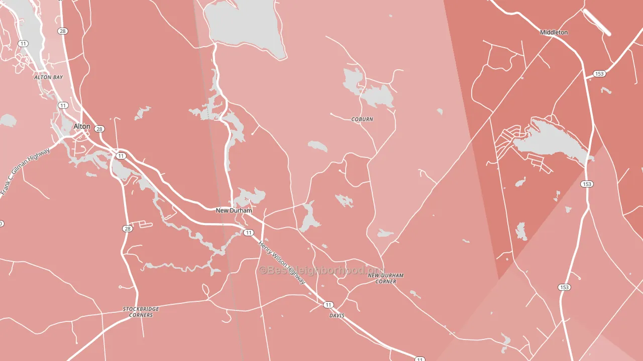 New Durham, NH block-group political-lean map